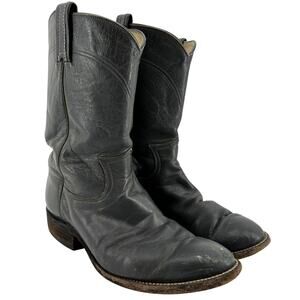 Vintage Hondo Cowboy Boots Leather Western Pull On Round Toe Full Gray 9